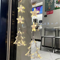 Noël 3 pièces lumière LED étoile arbre de noël suspendus ornements de fenêtre
