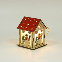 Ornements en bois de maison lumineuse festive décorative