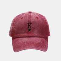 King of Hearts Queen of Hearts Washed-out Vintage Matching Baseball Caps

