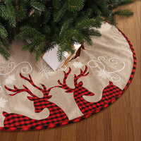 Plaid Reindeer Linen Tree Skirt
