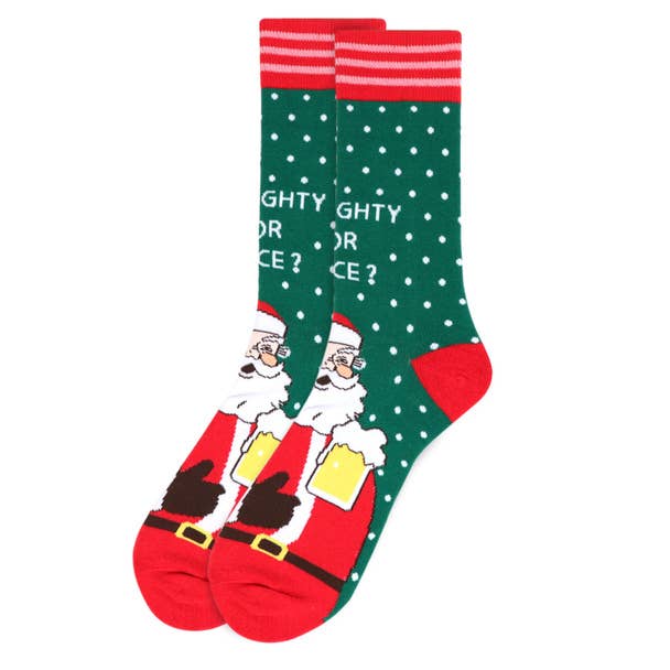 Naughty or Nice Santa Novelty Socks (Mens)