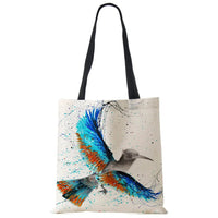 Water Color Print Wildlife Pattern Tote Bags