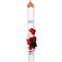 Escalera que sube eléctrica Papá Noel que sube la escalera roja muñeca de juguete
