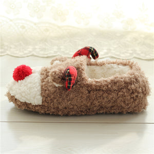 Fuzzy Reindeer Slippers