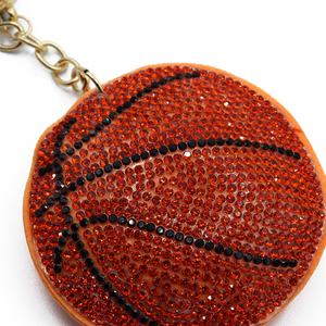 Porte-clés de sport de basket-ball en cristal Bling-31252HY-G