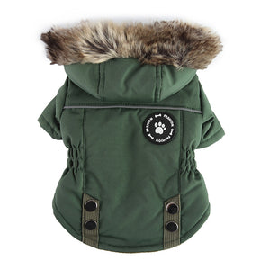 Cotton Chest-Back Zip Winter Dog Jacket