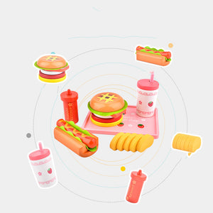 Burger Strawberry Milkshake Burger Hot Dog Wooden Playset