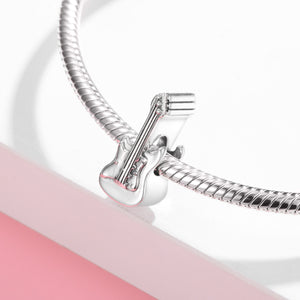 Guitar S925 Sterling Silver Bead Charm
