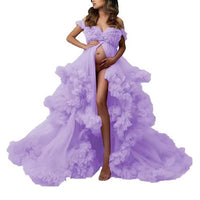 Pregnant Mom One Shoulder Mesh Dress Photography Dress
