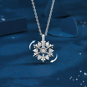925 Silver Rotatable Snowflake Necklace