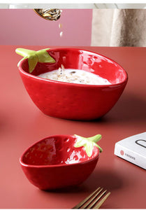 Strawberry Bowl Ceramic Fruit Salad Bowl