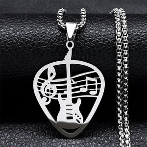 Guitar Pick Pendant Necklace (Mens)
