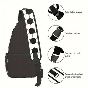 Soccer Ball Pattern Print Sling Chest Bag