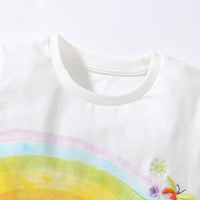 Summer Girls' Short Sleeved T-shirt Denim Skirt Set
