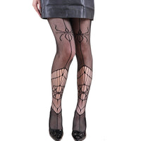 Halloween Spider Web Leopard Print Fishnet Stockings