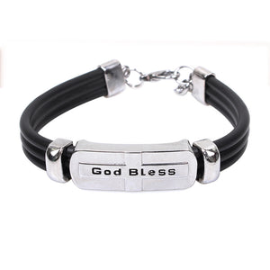Christian God Bless Titanium Steel Bracelet