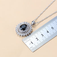 Elegant Cubic Zirconia Earrings Pendant Necklace Bracelet Ring Gift 4 PCs Set

