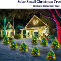 3SET 1 TOW 2 Solar Christmas Tree, Solar Powered Pathway Christmas Tree With Multicolored LED Lights
