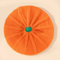 Halloween Pumpkin Parent Child Knitted Hat Warm And Cute Orange Beret
