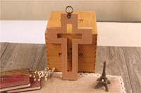 Adornos de cruz de iglesia de madera
