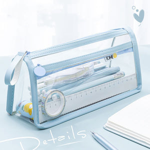 Transparent Double-layer Pencil Case Exam Special Large Capacity