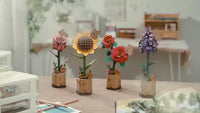 Puzzle de bouquet de fleurs en bois Rowood, fait à la main, matériaux écologiques, cadeau romantique
