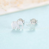 Mom and Baby Elephant Asymmetrical Earrings
