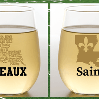 SAINTS STATES Stemless Shatterproof Wine Glasses (2 Pack)