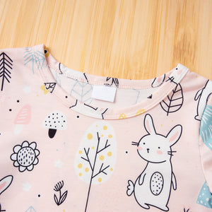 Tenue t-shirt et jupe à imprimé lapin printanier (bambin/enfant)