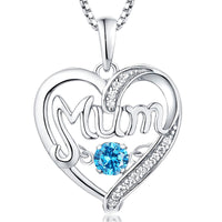 Collier cœur pulsatile en argent S925 pour maman, cadeau de fête des mères, pierres de naissance, pendentif intelligent

