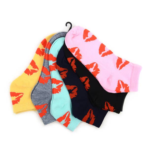 Kisses Pattern Assorted Low Cut Socks (6 pairs/pack)