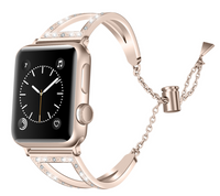 Correa de Apple Watch con brazalete de diamantes de imitación
