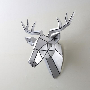 Deer Head Geometric Wall Statues