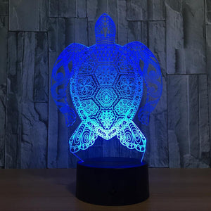 Boho Design Tortue de mer 3D LED Veilleuse à couleur changeante 