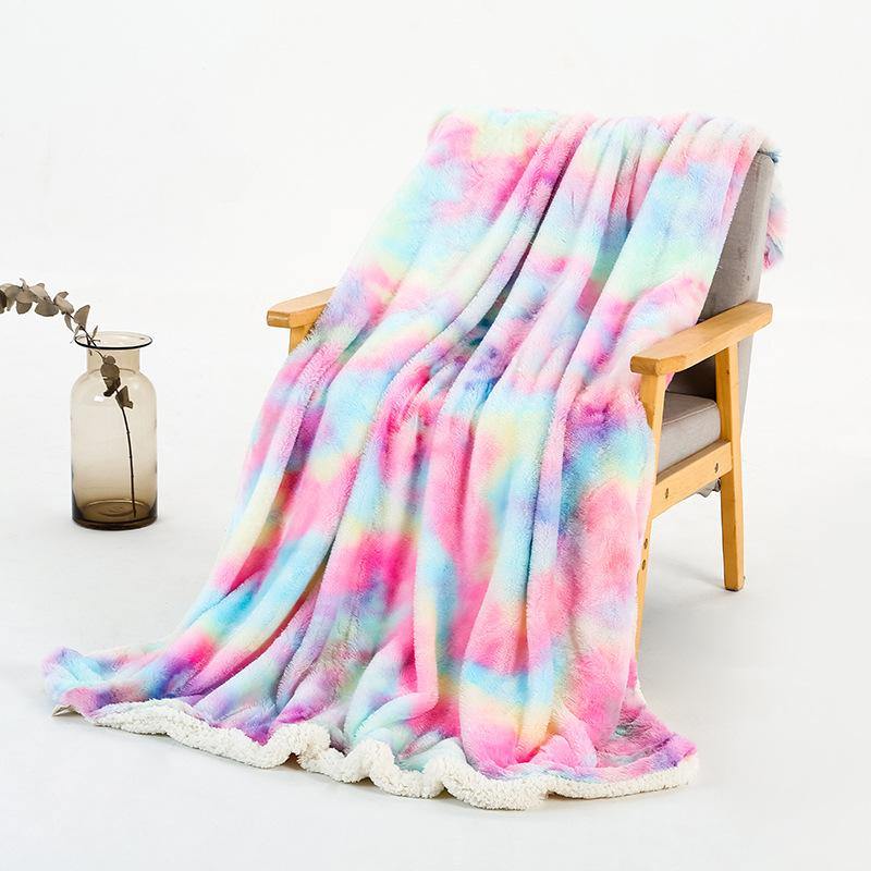 Rainbow Tie Dye Plush Blankets