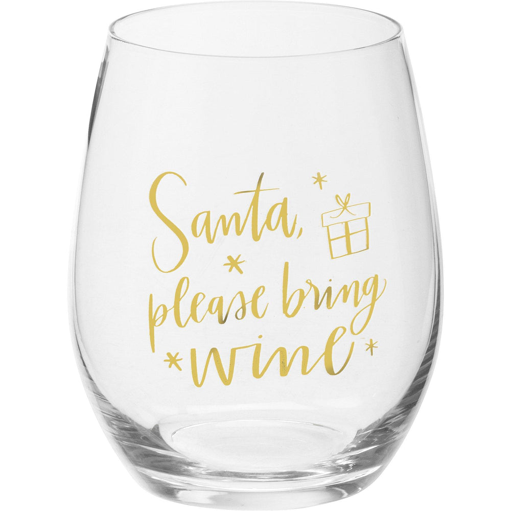 Père Noël, apportez du vin – Verre à vin sans pied 