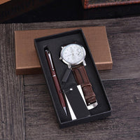 Set de regalo con reloj de cuarzo y bolígrafo (para hombre)
