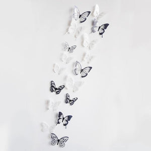Etiqueta engomada de la pared de la mariposa de cristal 3D 18pcs/lot