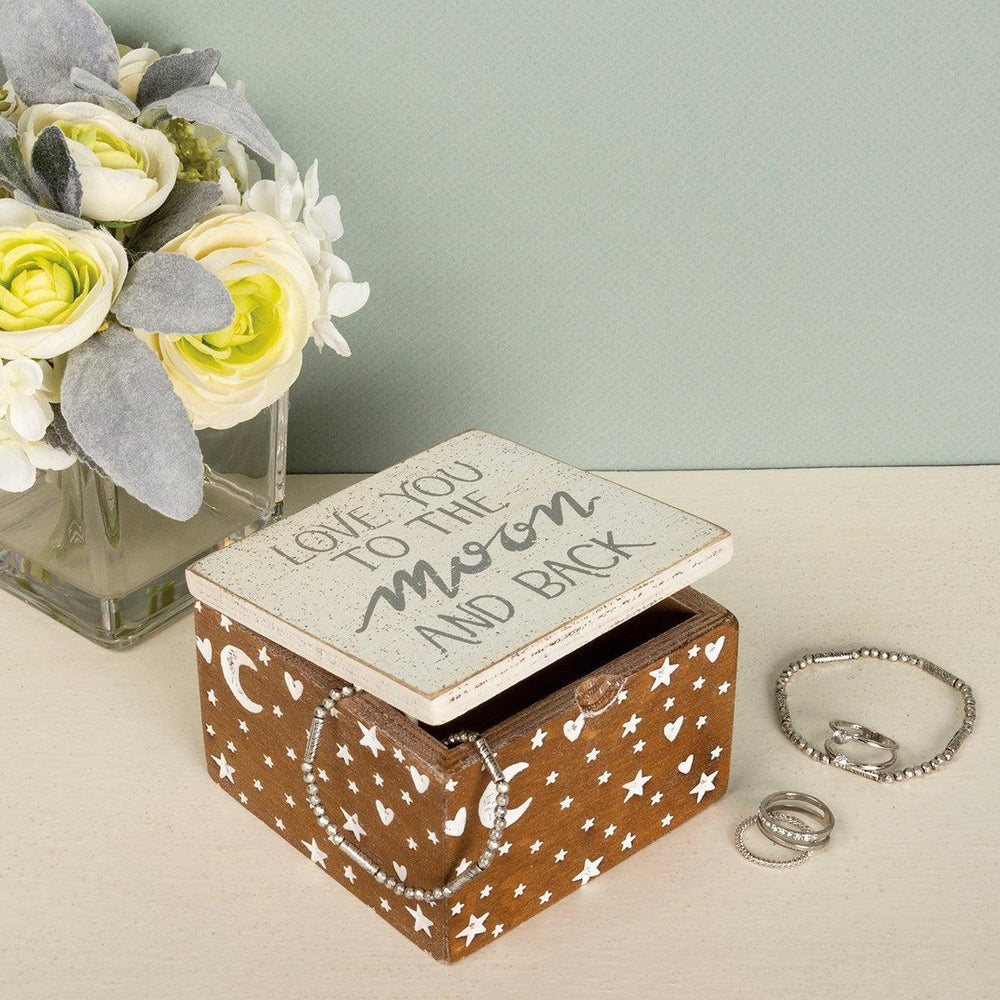 Love You To The Moon And Back - Wooden Hinged Box