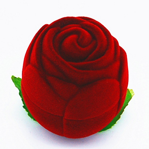 Coffret cadeau bijoux fleur rose rouge