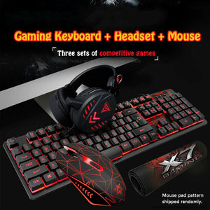 Illuminated PC Gaming Set (Keyboard, Mouse, Headset, and Mouse Pad)