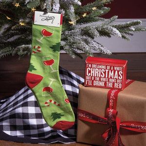 Una Navidad blanca - Juego de calcetines y letrero en caja
