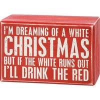 Una Navidad blanca - Juego de calcetines y letrero en caja