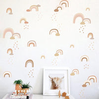 Neutral Rain Clouds and Rainbows Wall Decals