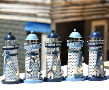Bougeoirs de phare en fer de style méditerranéen