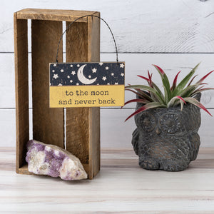 To The Moon And Never Back - Slat Wood Ornament
