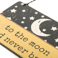 To The Moon And Never Back - Slat Wood Ornament
