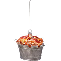 Crab Bucket - Glass Ornament