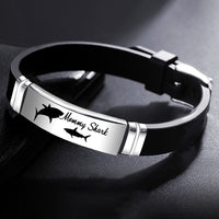 Cute Shark Mommy and Baby Stainless Steel Adjustable Silicone Bracelet Mothers Day Gift