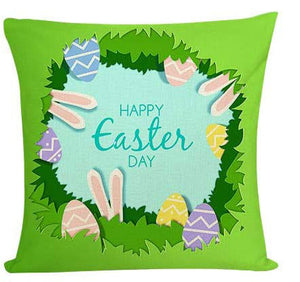 Easter Linen Throw Pillowcases